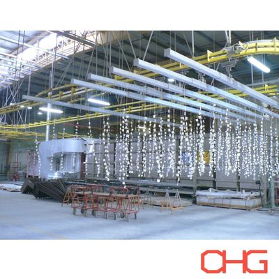 Garis produksi lapisan bubuk elektrostatik otomatis untuk profil aluminium Metode produksi lanjutan