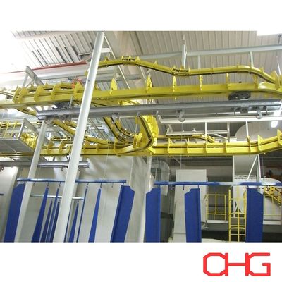 Harga yang bagus Sistem Pengangkutan Daya Dan Bebas Dengan Mesin Angkat Untuk Barisan Produksi Lapisan on line
