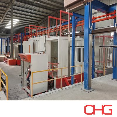 Harga yang bagus Aluminium Profile Powder Coating Production Line Data Teknis Disesuaikan dengan Performa Sistem Overhead Conveyor on line
