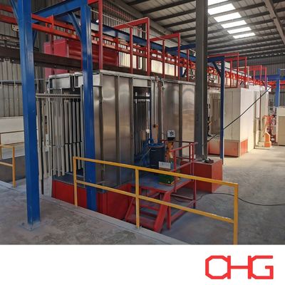 Harga yang bagus Lini Produksi Lapisan Serbuk Profil Aluminium yang Disesuaikan dengan Sistem Konveyor Otomatis dan Jenis Metode on line