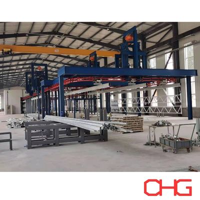 Harga yang bagus Sistem Conveyor Customized Powder Coating Production Line untuk Bagian Struktural Logam dan Unit Kontrol PLC on line