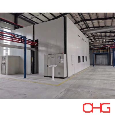 Jalur Lapisan Bubuk untuk Profil Aluminium Sistem Conveyor Overhead Desain yang dapat disesuaikan Cocok untuk berbagai ukuran dan bentuk