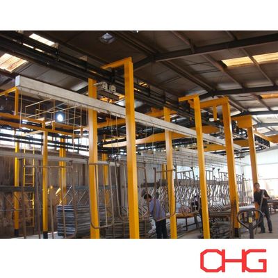 Garis produksi lapisan bubuk otomatis dengan PVC Spray Booth Paket berat kotor yang dapat disesuaikan