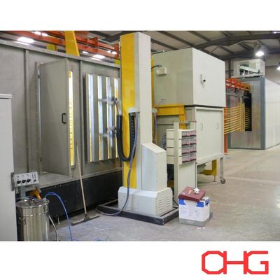 Top Powder Coating Production Line untuk profil dengan Electrostatic Spray Guns