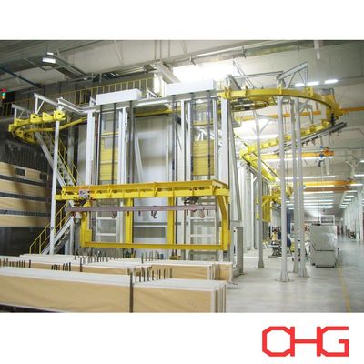 Jalur Lapisan Serbuk dengan Conveyor Overhead dan Lifting untuk Lapisan Kabinet Kontrol Listrik Baja