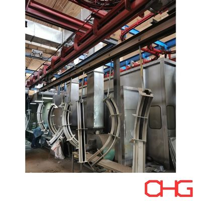 Peralatan penyemprotan perangkat keras dan unit kontrol PLC Sistem pelapis bubuk otomatis untuk jalur konveyor