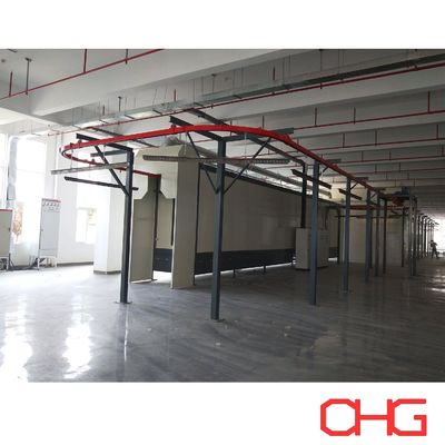 Mesin Lapisan Papan Akrilik Conveyor Monorail Powder Coating Line untuk produksi pelapis yang disesuaikan