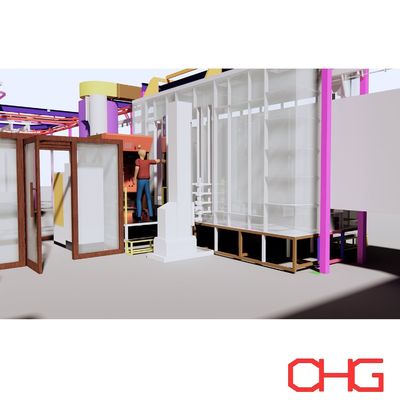 Profesional dari Substrat Logam Elektrostatik Otomatis Powder Coating Line dengan Hardware tahan lama Spraying Peralatan