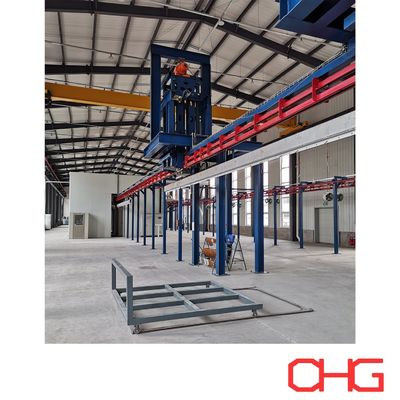 Harga yang bagus Jalur Lapisan Serbuk yang Dirancang untuk Aluminium Extrusions dengan Sistem Finishing yang Disesuaikan dan Conveyor Overhead untuk Aliran Produksi online