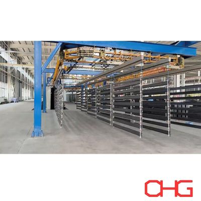 kualitas High Performance Powder Coating Line untuk Rak 13,5m Hangers PP Spray Booth pabrik