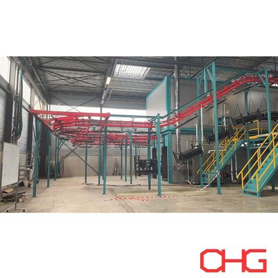 Harga yang bagus Sistem Konveyor Overhead Daya dan Bebas yang Disesuaikan dengan Fitur Bahan Tahan Panas untuk Lini Pelapisan Serbuk on line