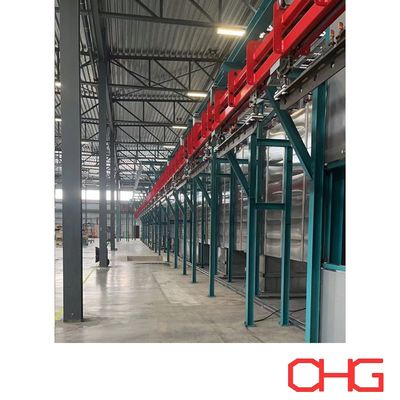 Harga yang bagus Power and Free Overhead Trolly Conveyor System for Coating Line offers customizable layout on line